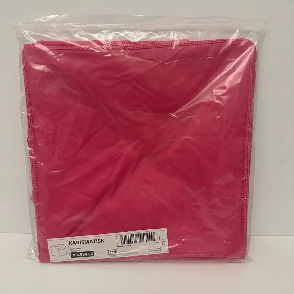Foldable /‎ Collapsible Pink Storage box with decorative ruffle